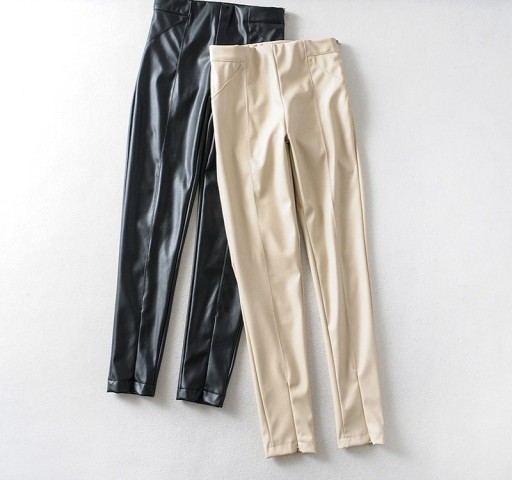 Damskie spodnie ze sztucznej skóry A234