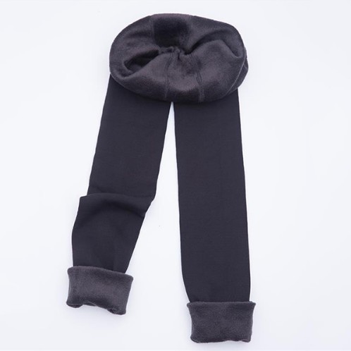Damskie zimowe elastyczne legginsy - szare