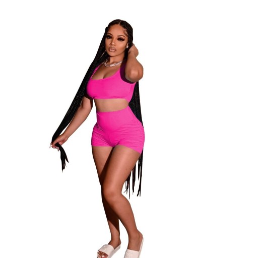 Dámský crop top a kraťasy B1126