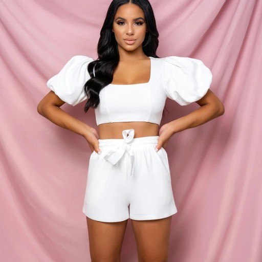 Dámsky crop top a kraťasy B951