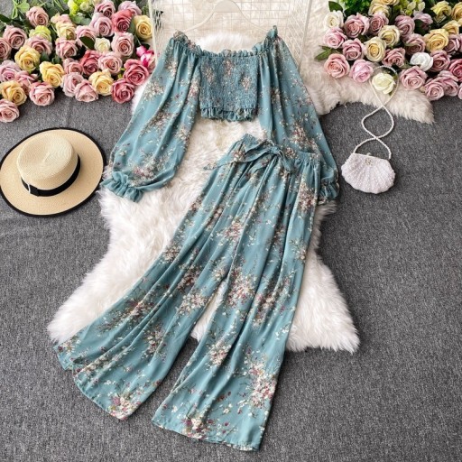 Dámsky crop top a nohavice B1048