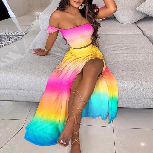Dámsky crop top a sukňa B1053