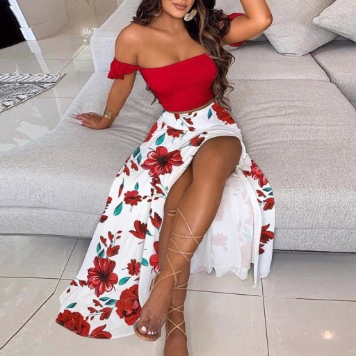 Dámský crop top a sukně B1053