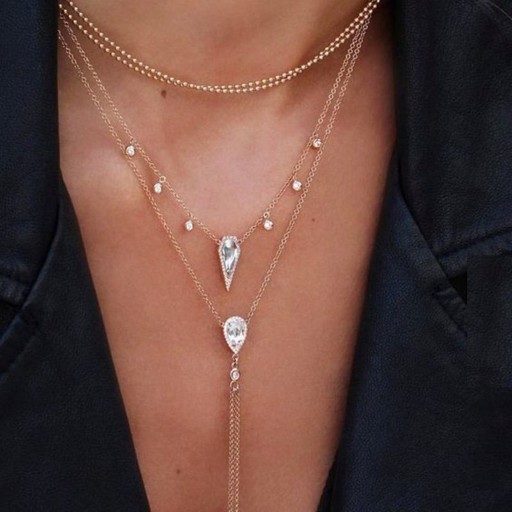 Dámsky dlhý náhrdelník s kamienkami