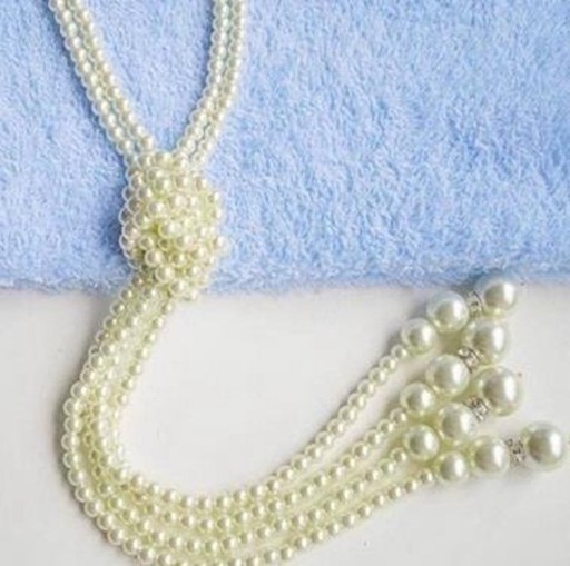 Dámský dlouhý perlový náhrdelník s uzlem D110