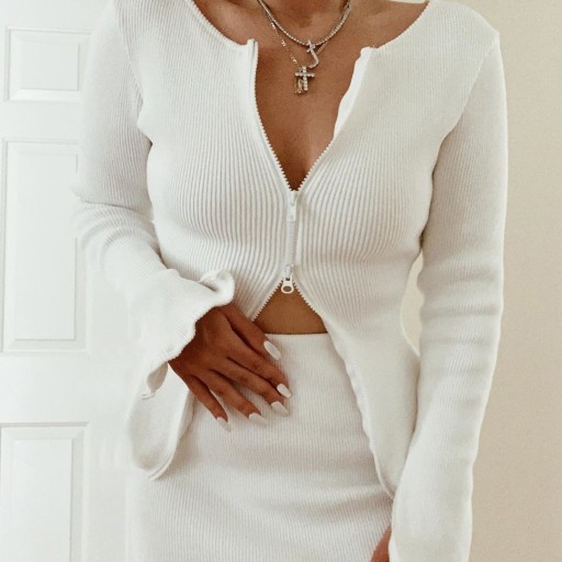 Top elástico feminino com fecho