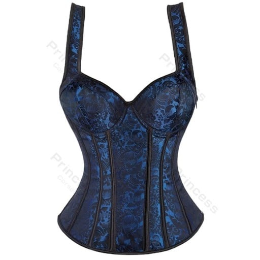 Dámsky korzet Modrá farba Jednofarebný Výstrih do V Ramienka Kvetinový motív Polyester Spandex Elegantný top