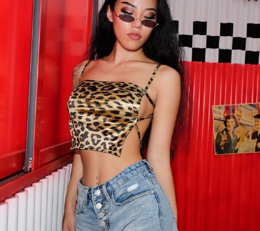 Dámský leopardí crop top A1184