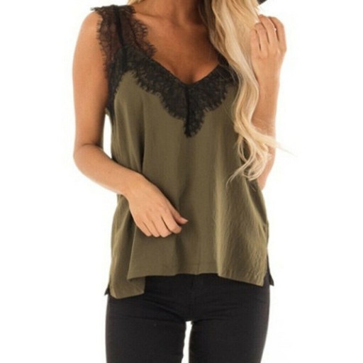 Dámsky letný top s čipkovaným dekoltom