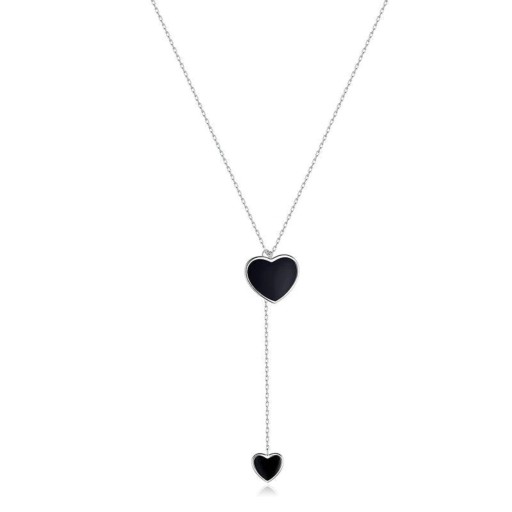 Dámsky náhrdelník čierna srdce