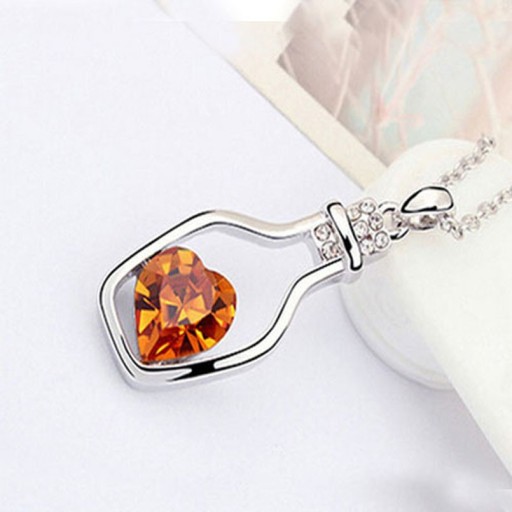 Dámský náhrdelník - Srdce v lahvi J1830