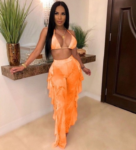 Dámsky plážový crop top a nohavice A2843