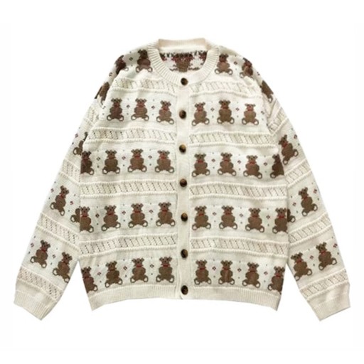 Dámsky pletený sveter s medvedíkmi