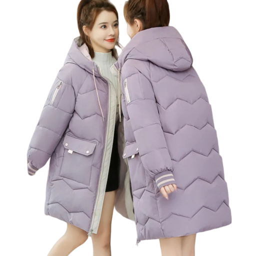 Dámský zimní kabát s kapucí