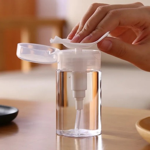 Dávkovač s pumpičkou 200 ml Plastová prázdna fľaštička na dezinfekciu odlakovač alebo pleťovú čistiacu vodu