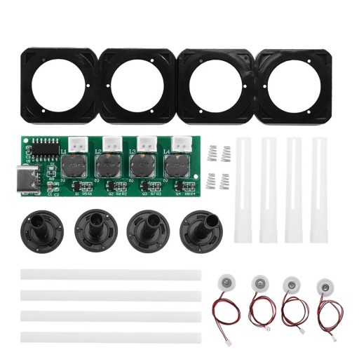 DC5V ultralydsforstøver med fire dyser, fugter modul, kontroltavle, atomisering DIY sæt 2 med TYPE-C interface, kompakt design