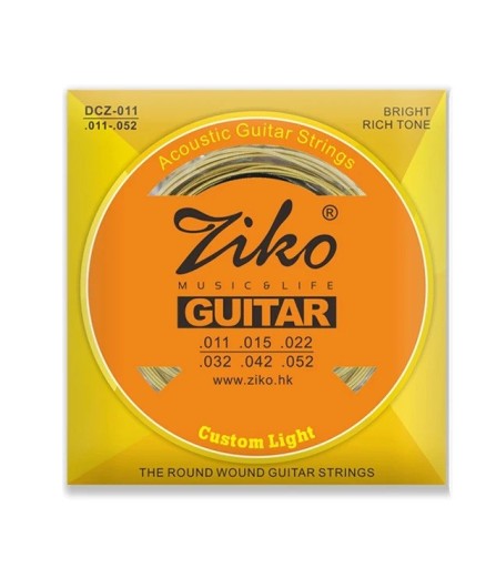 DCZ-011 Acoustic Guitar String Set Carbon Steel Clear and Balanced Tone High Tuning Stability Long Lifespan Corrosion Resistance