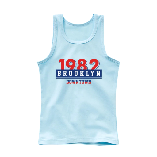 Débardeur en coton pour enfants avec impression 1982 Brooklyn T-shirt uni sans manches avec col rond Top d'été stylé pour garçons et filles Différentes couleurs