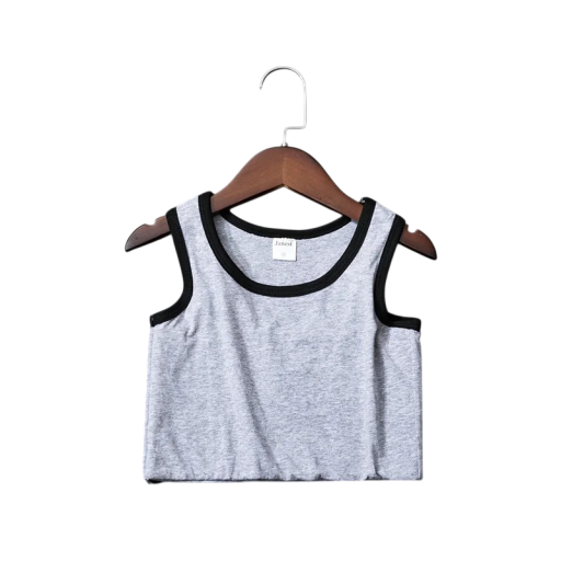 Débardeur Femme Uni à Bretelles Larges Col Rond Matériau Polyester Coton Vêtements d'Été Confortables