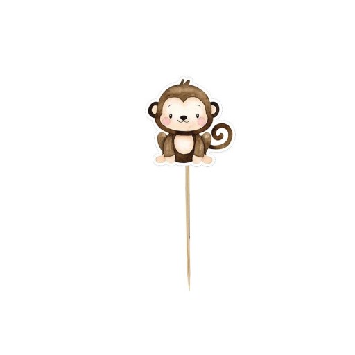 Decoração de Bolo Macaco 4,5 cm Motivo Divertido Animais de Bolo Festa Infantil Decoração em Estilo Safari