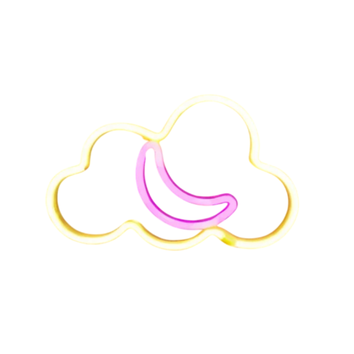 Decoración de pared LED de neón con forma de nube y luna, luz de pared luminosa con USB o 3 pilas AA, luz nocturna para niños
