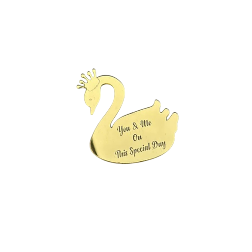 Decoración para tarta dorada Cisne con corona 6 cm Inscripción Tú y yo en este día especial Aniversario de bodas Decoración romántica