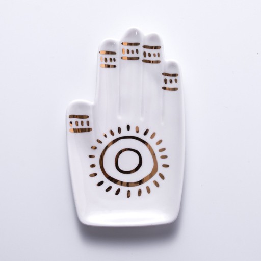 Decoratief bord in de vorm van een hand
