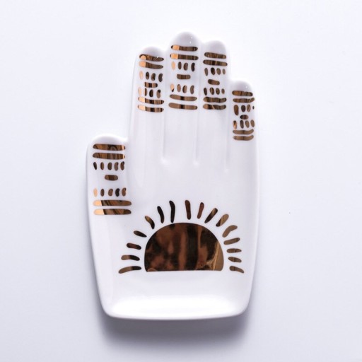 Decoratief bord in de vorm van een hand