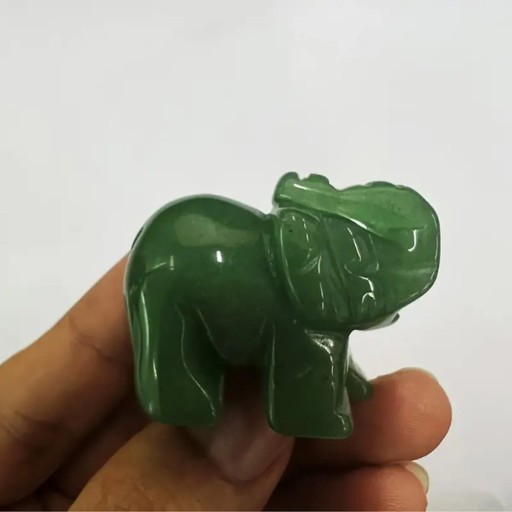 Decoratief groen aventurijn olifant handgesneden kristal beeldje symbool van geluk reiki steen meditatie ornament natuurlijke jade