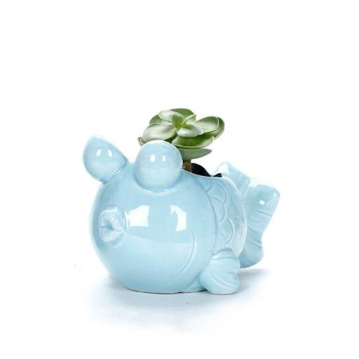 Decoratieve bloempot in de vorm van een vis
