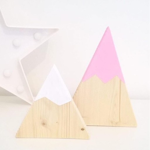 Decoratieve houten driehoek 2 stuks
