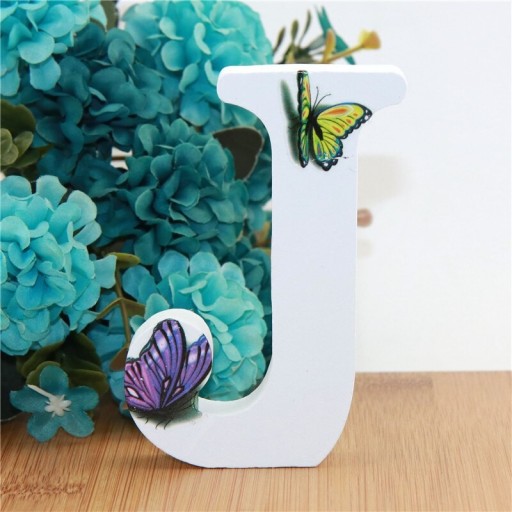 Decoratieve houten letter met vlinders