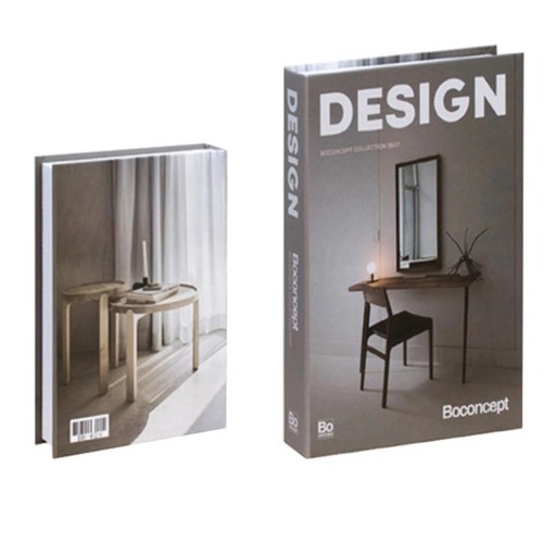 Decoratieve nepk boek DESIGN met een minimalistisch interieurmotief