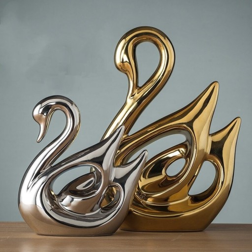 Decoratieve zwanenbeeldjes 2 stuks