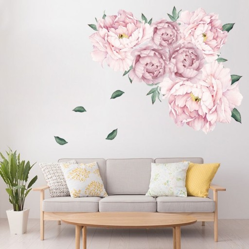 Décoration autocollante avec des pivoines