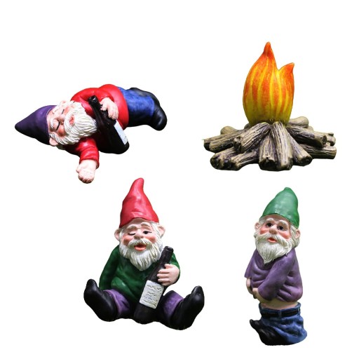 Décoration de jardin gnomes 4 pcs