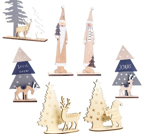 Décoration de Noël en bois debout