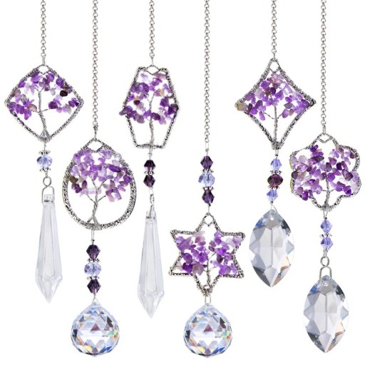 Décoration en cristal suspendue 6 pcs
