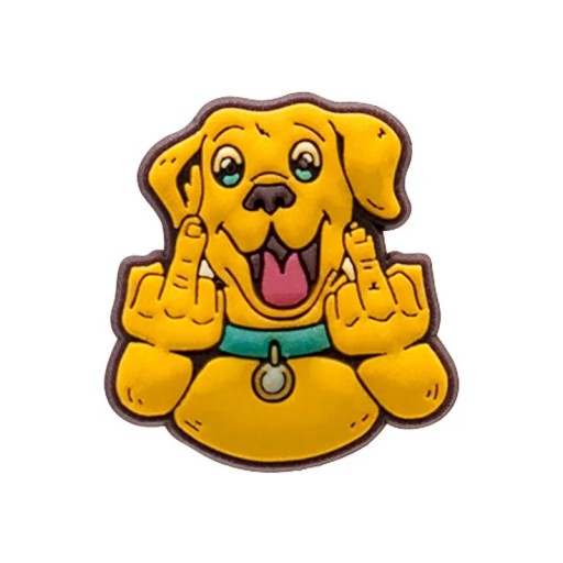 Décoration pour crocs chien avec doigts 2–3 cm PVC jaune marron ornement pour chaussures et sabots pour un placement facile