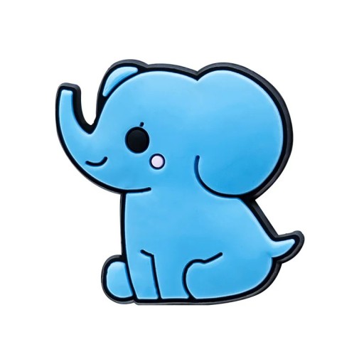Décoration pour crocs éléphant 2–3 cm PVC ornement bleu pour chaussures avec motif animal pour un enfilage facile dans les trous
