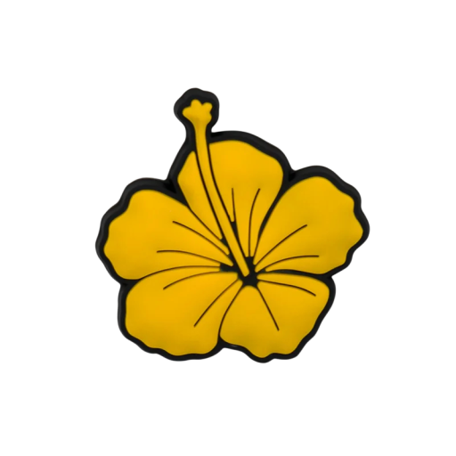 Décoration pour crocs fleur tropicale jaune décoration en PVC pour chaussures crocs accessoire floral motif jaune vif facile à installer