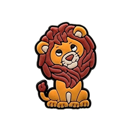 Décoration pour crocs lion 2–3 cm PVC marron beige ornement pour chaussures crocs avec motif animal assis et facile à enfiler