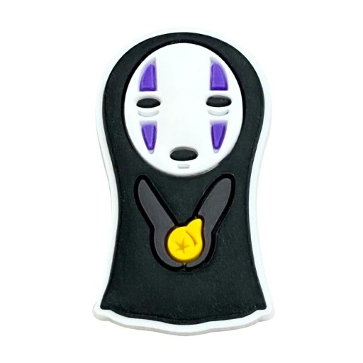 Décoration pour crocs personnage avec masque et élément doré PVC ornement pour chaussures motif noir et blanc avec détail doré pour personnaliser les chaussures