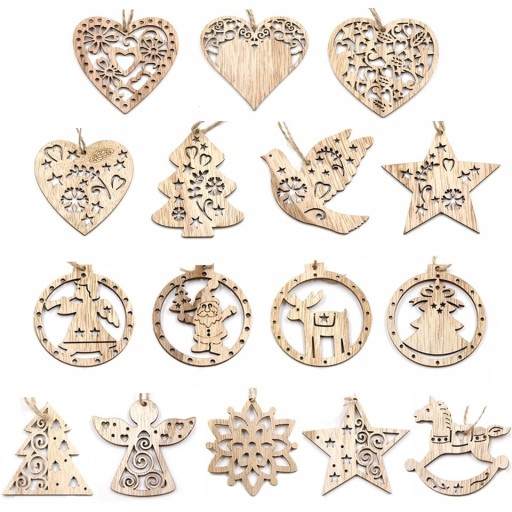 Décorations de Noël en bois 3 pcs