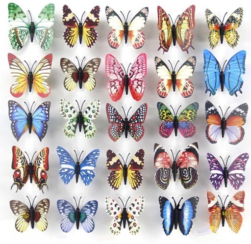 Décorations lumineuses en forme de papillon à piquer 25 pcs