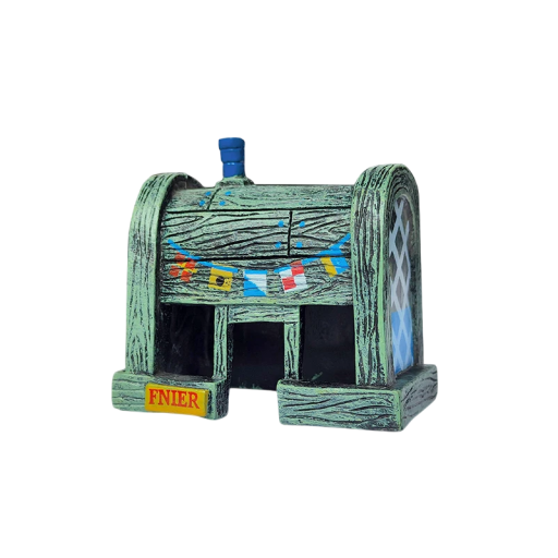 Decorațiune acvariu 8,5 x 6 x 8,5 cm Miniatură restaurant Krusty Krab Stil SpongeBob Detaliu supliment pentru acvariu Ornament acvariu