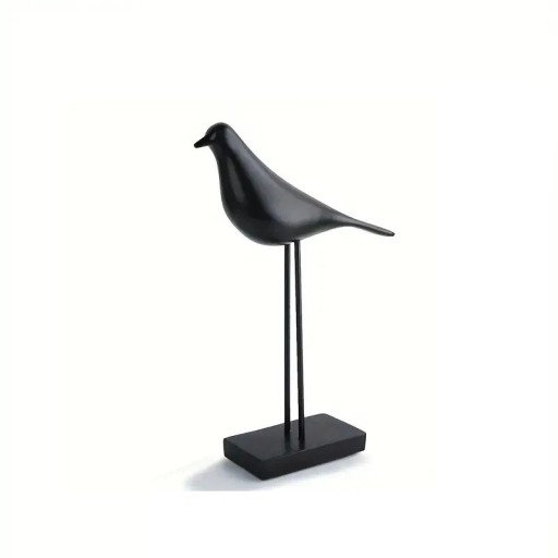 Decorative Bird Figurine on Base 24x7.9 cm Resin Minimalist Design Interior Decoration for Shelf and Table