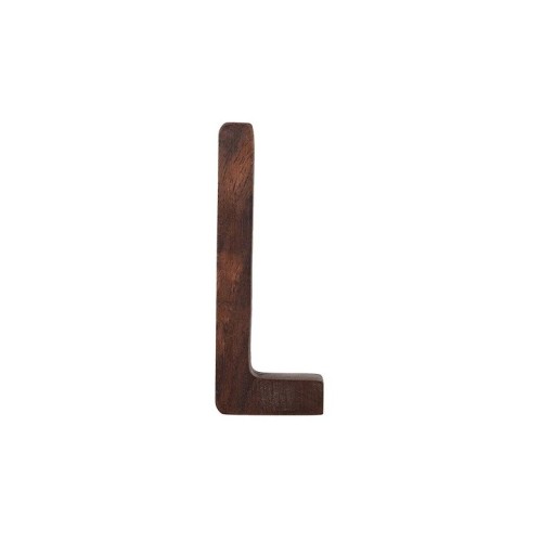 Decorative Wooden Letter L 7.9 cm Natural Wood Brown Narrow Design Letter for Door, Furniture and Interior Signage