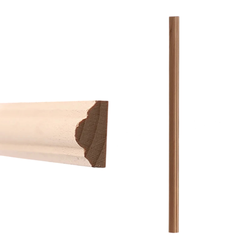 Decorative Wooden Moulding Profiled 50×1.2 cm Natural Brown Narrow Decorative Strip for Furniture and Detailed Wall Finishes