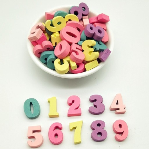 Decorative Wooden Numbers 100 pcs